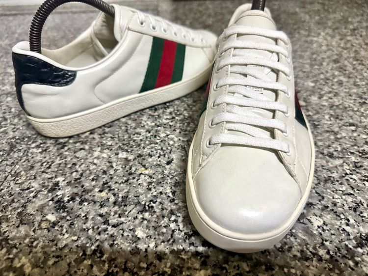 Gucci Ace Classic White Leather Low Top Sneakers เบอร์7
