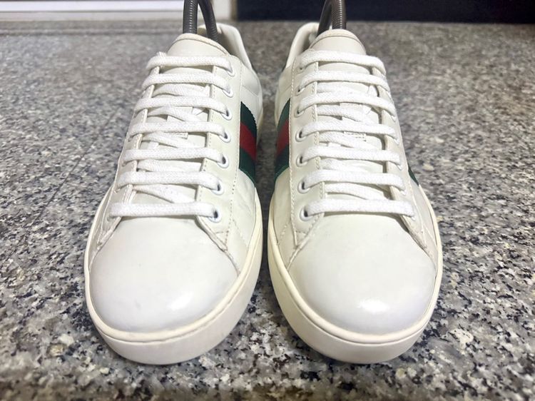 Gucci Ace Classic White Leather Low Top Sneakers เบอร์7 รูปที่ 2