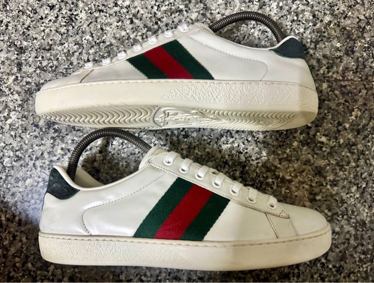 Gucci Ace Classic White Leather Low Top Sneakers เบอร์7 รูปที่ 3