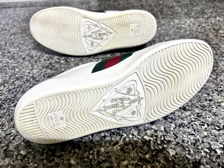 Gucci Ace Classic White Leather Low Top Sneakers เบอร์7 รูปที่ 5