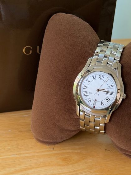 GUCCI 5500M 34 mm White Dial Swiss Quartz Steel Swiss Watch รูปที่ 2