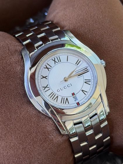 GUCCI 5500M 34 mm White Dial Swiss Quartz Steel Swiss Watch รูปที่ 4