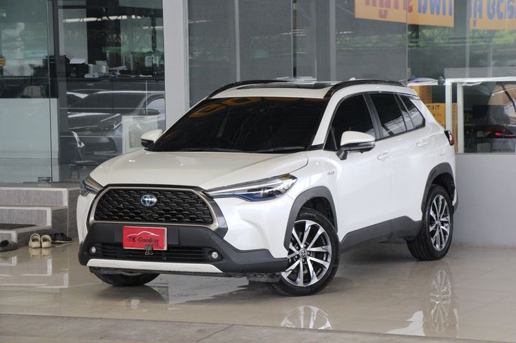 รถ Toyota Corolla Cross 1.8 Hybrid Premium Safety สี ขาว