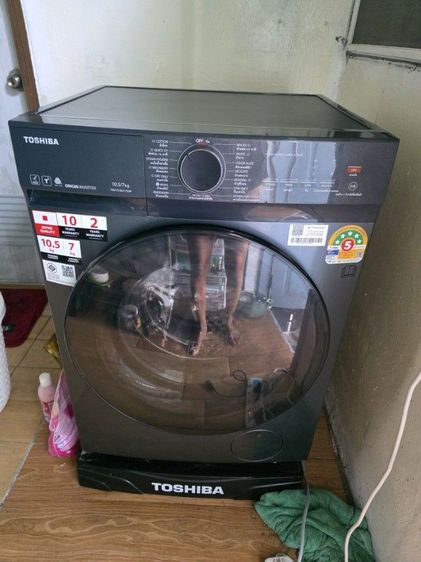 เครื่องซัก อบผ้าฝาหน้า toshiba ขนาดซัก10.5กก. อบ7กก.