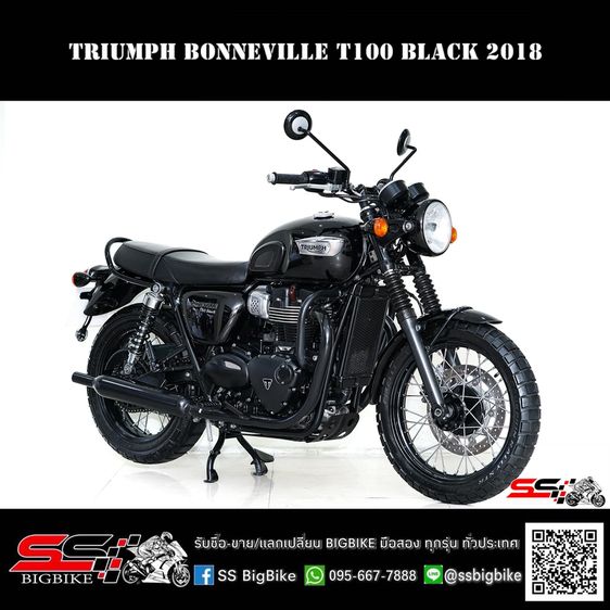 TRIUMPH BONNEVILLE T100 BLACK ปี2018 รถสวยมาก ราคาเล้าใจ พร้อมออกทริป