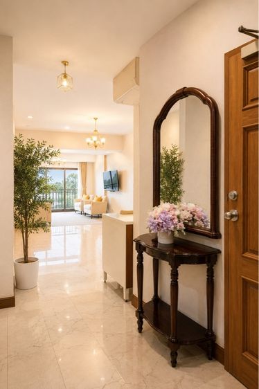 Verona Mirror Console Vintage European style entryway mirror  console set รูปที่ 2
