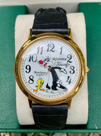นาฬิกาข้อมือวินเทจ Armitron ระบบ Quartz ลาย Sylvester และ Tweety Bird จาก Looney Tunes แท้ 