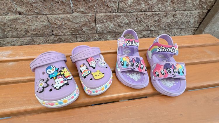 Crocs S ม่วง รองเท้าเด็กผู้หญิง ยาว 16 cm
