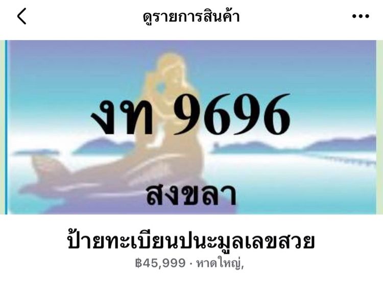 ป้ายสวย เลขสวย “งท9696”
