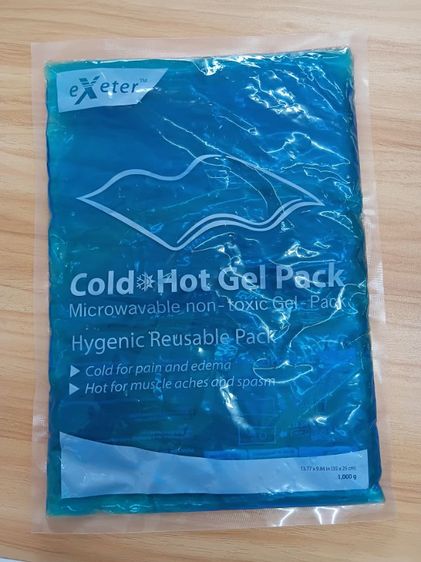 แผ่นใหญ่ ใหม่ มือหนึ่ง ไม่มีกล่อง เจลประคบหลัง ร้อน เย็น บรรเทาปวดกล้ามเนื้อ Cold hot pack 1000กรัม 35×25ซม. ยี่ห้อ Exeter