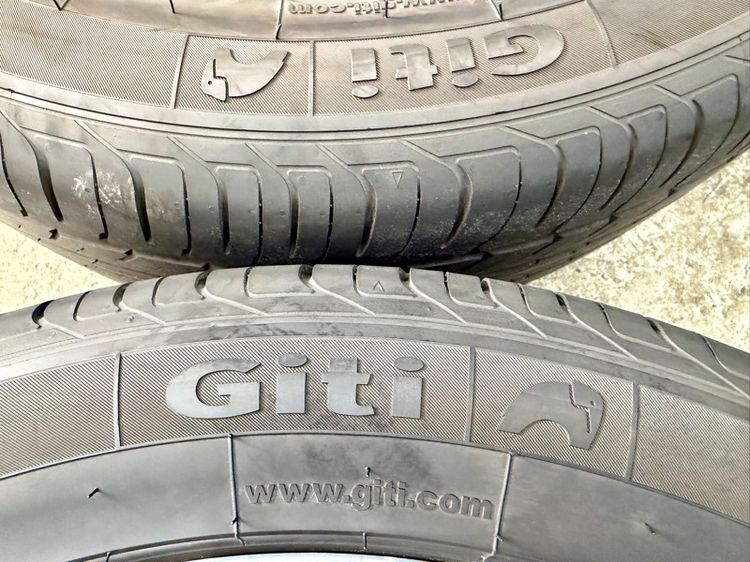ยางถอดป้ายแดงขอบ 19” ยี่ห้อ GITI ขนาด 235-50R19 ปี 24 ตุ่มหน้ายางยังอยู่ครบ 