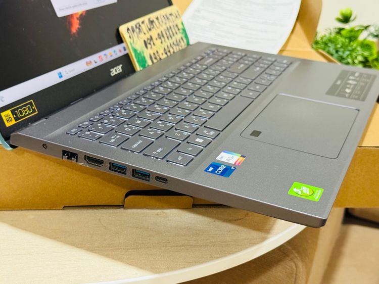  Acer Aspire5 Core i7 Gen12 ,Ram 8G , M.2 Pcle 512G จอ15.6" Full HD  คีย์บอร์ดไฟ เล่นเกม ทำงานเขียนแบบ ตัดต่อวีดีโอ นักเรียน นักศึกษา  รูปที่ 2