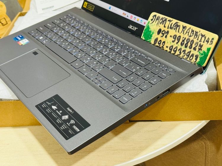  Acer Aspire5 Core i7 Gen12 ,Ram 8G , M.2 Pcle 512G จอ15.6" Full HD  คีย์บอร์ดไฟ เล่นเกม ทำงานเขียนแบบ ตัดต่อวีดีโอ นักเรียน นักศึกษา  รูปที่ 3