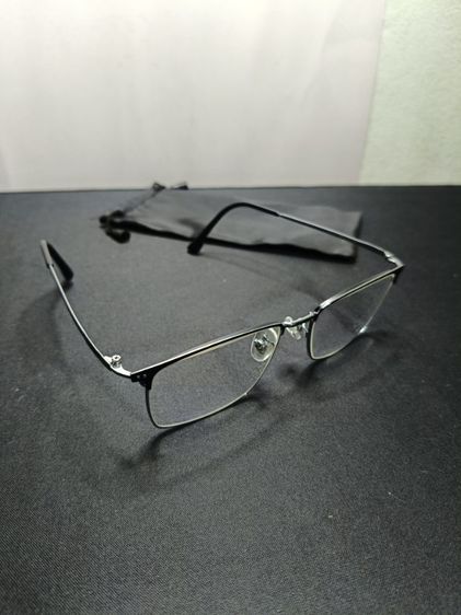 กรอบแว่นตา PERCY แท้ วัสดุ Titanium รุ่น B-90051 สีเงิน-ดำ ครึ่งกรอบ สภาพดี รูปที่ 6