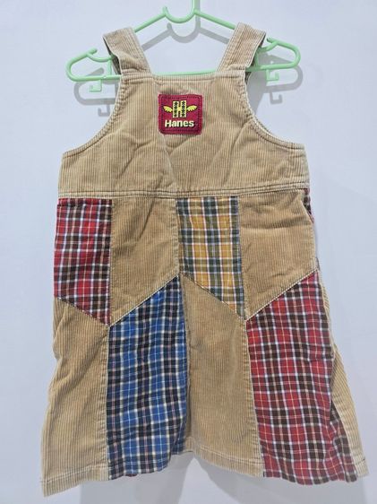 ชุดเอี้ยมกระโปรงยีนส์ลูกฟูกสีน้ำตาล แบรนด์ Hanes ไซส์ 90 (มือ 2) D0030 รูปที่ 2