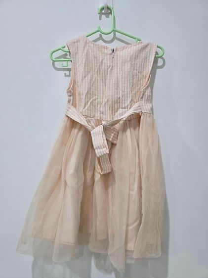 ชุดเดรสผ้าโปร่งคอบัวแขนกุดสีโอรส (มือ 2) D0068 รูปที่ 2