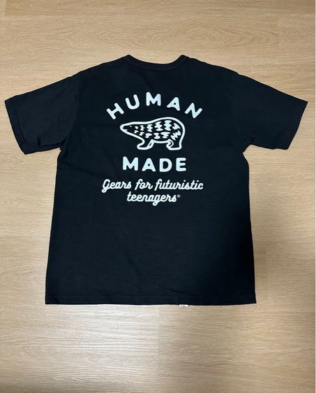 L แขนสั้น เสื้อทีเชิ้ต เสื้อยืดสีดำ Human Made