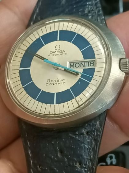 Vintage Omega Geneve Dynamic Day-Date Automatic Swiss Made 1970่s ทรงจานบินใข่ขวาง เดินปรกติ ขนาด 41-42มม.รวมมะยม.พร้อมสายหนังหัวบั้คเคิลแท้ รูปที่ 3