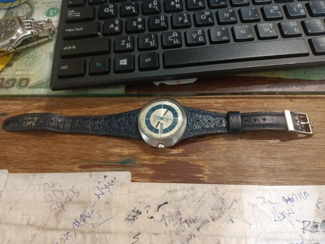 Vintage Omega Geneve Dynamic Day-Date Automatic Swiss Made 1970่s ทรงจานบินใข่ขวาง เดินปรกติ ขนาด 41-42มม.รวมมะยม.พร้อมสายหนังหัวบั้คเคิลแท้ รูปที่ 12