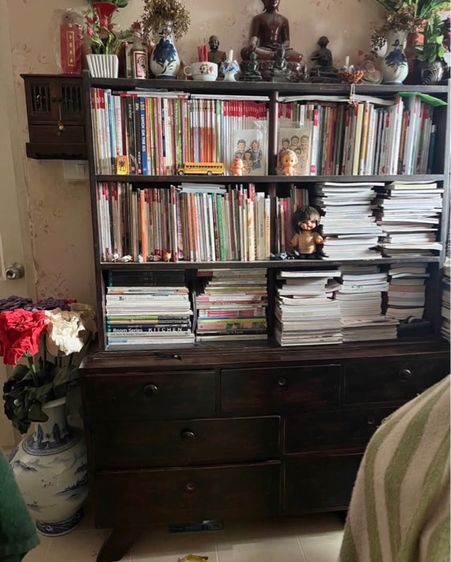 ตู้ชั้นหนังสือไม้สักโบราณ รูปที่ 3