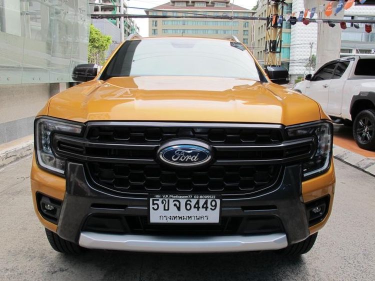Ford Ranger 2024 2.0 Hi-Rider Wildtrak Pickup ดีเซล ไม่ติดแก๊ส เกียร์ธรรมดา ส้ม รูปที่ 3