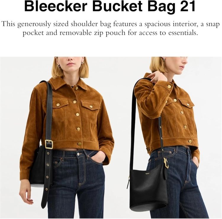 ของใหม่ แท้ Coach Bleecker Bucket Bag 21 สี ดำ