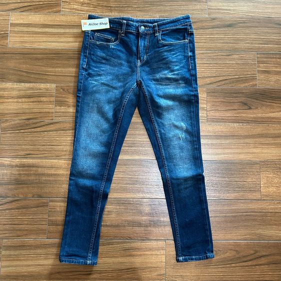 👖★ กางเกงยีนส์ AIIZ BLUE Denim ★ ของแท้  Slim Skinny เรียวสวย สีเฟดเข้มสไตล์ญี่ปุ่น