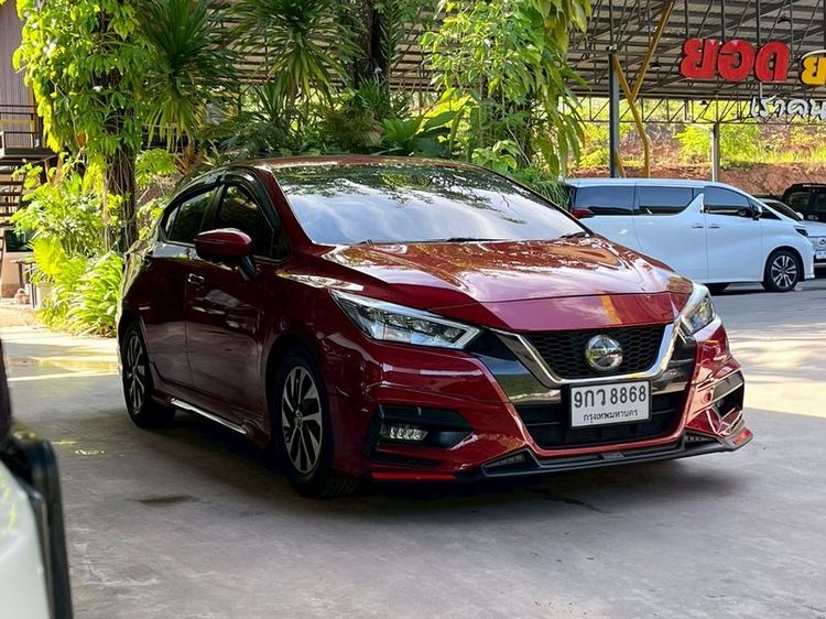 Nissan Almera 2021 1.0L Turbo VL CVT Sedan เบนซิน ไม่ติดแก๊ส เกียร์อัตโนมัติ แดง รูปที่ 3