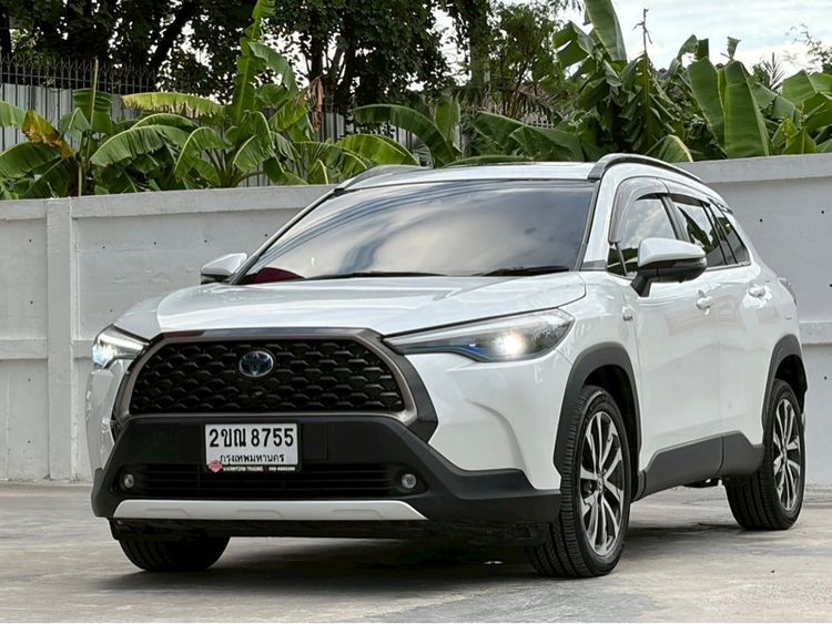 รถ Toyota Corolla Cross 1.8 Hybrid Premium Safety สี ขาว