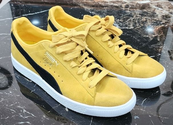 รองเท้าผ้าใบ หนังแท้ UK 11 | EU 46 | US 11.5 ปล่อยด่วน Puma Clyde หนังกลับสีเหลืองแถบดำ เบอร์46(11UK) สภาพกริปไม่ค่อยได้ใส่ 500บาท พิกัดระยอง สนใจติดต่อ0818695519ครับ