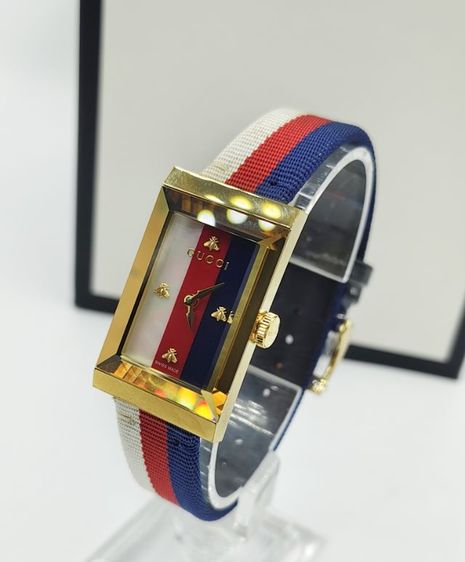 Gucci G-Frame White, Red and Blue Women's Watch YA147405 รูปที่ 12