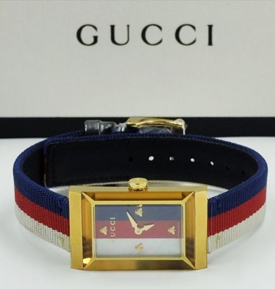 Gucci G-Frame White, Red and Blue Women's Watch YA147405