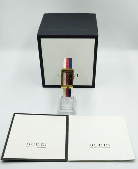 Gucci G-Frame White, Red and Blue Women's Watch YA147405 รูปที่ 6