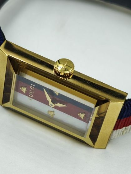 Gucci G-Frame White, Red and Blue Women's Watch YA147405 รูปที่ 11