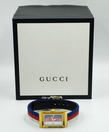 Gucci G-Frame White, Red and Blue Women's Watch YA147405 รูปที่ 4