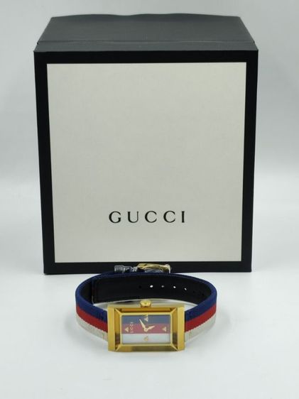 Gucci G-Frame White, Red and Blue Women's Watch YA147405 รูปที่ 14