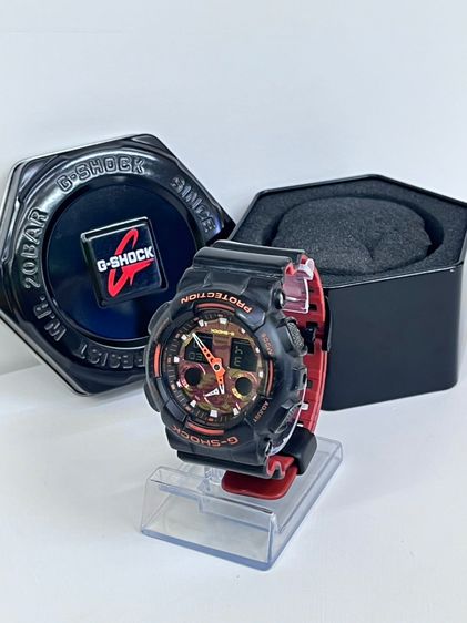 ดำ G-SHOCK GA-100BR สีดําส้ม ของแท้ ครบกล่อง