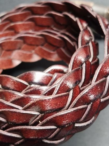 เข็มขัดหนังถักแท้ แบรนด์ DEVY สีน้ำตาลเข้ม สไตล์วินเทจคลาสสิก รูปที่ 8