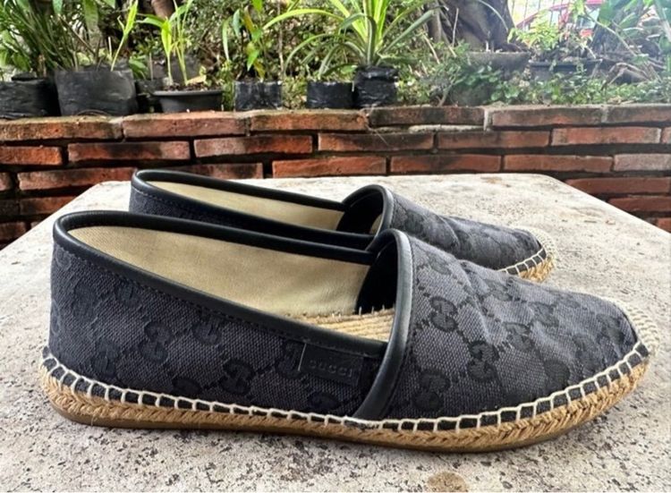 Gucci Espadrille In Black GG Supreme Canvas 39EU รูปที่ 4