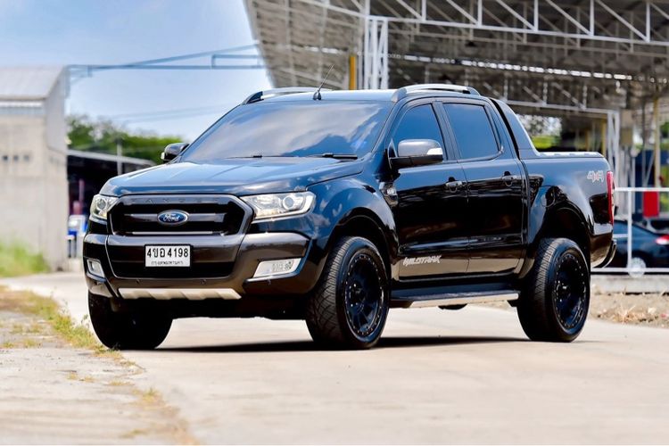 Ford Ranger 2016 3.2 Wildtrak 4WD Pickup ดีเซล ไม่ติดแก๊ส เกียร์อัตโนมัติ ดำ รูปที่ 3