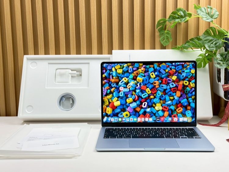 แมค โอเอส 16 กิกะไบต์ อื่นๆ ใช่ MacBook Air 13.6-inch M4 2025 Ram16GB SSD256GB SkyBlue apple care 24 March 2027 