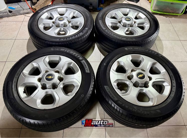 อะลูมิเนียมอัลลอย 16" อื่นๆ ล้อแม็กกระบะเตี๊ย เชฟได้ isuzuได้ ขอบ16 พร้อมยางมิชลีน 225 55 16