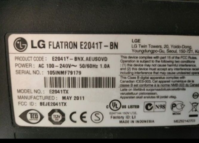 จอคอม lg 20" e2041t สภาพดีมาก ภาพสวยสดใสคมชัด เหมือนใหม่ ประกันไม่เป็นฝ้า ฟิล์มไม่เสื่อม ใช้ได้นานหลายปี รูปที่ 6