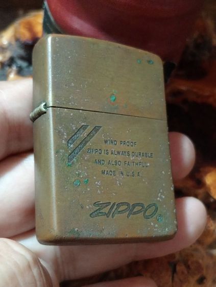USA, ไฟแช็ค zippo แท้เนื้อทองเหลืองเก่าโบราณสภาพเยี่ยม รูปที่ 9