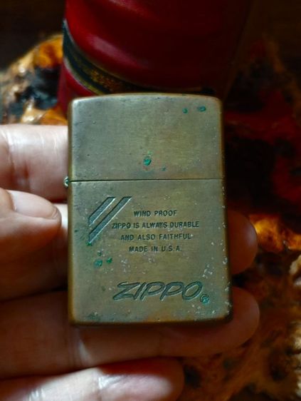 USA, ไฟแช็ค zippo แท้เนื้อทองเหลืองเก่าโบราณสภาพเยี่ยม