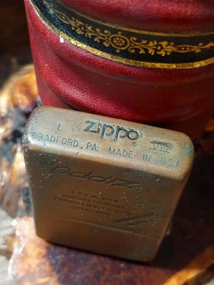 USA, ไฟแช็ค zippo แท้เนื้อทองเหลืองเก่าโบราณสภาพเยี่ยม รูปที่ 2