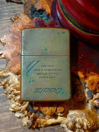 USA, ไฟแช็ค zippo แท้เนื้อทองเหลืองเก่าโบราณสภาพเยี่ยม รูปที่ 16