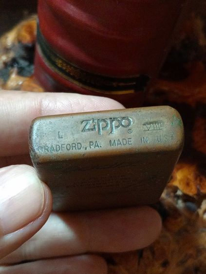 USA, ไฟแช็ค zippo แท้เนื้อทองเหลืองเก่าโบราณสภาพเยี่ยม รูปที่ 12