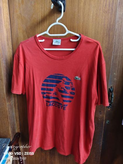 แดง XL แขนสั้น เสื้อทีเชิ้ต เสื้อยืด ลาคอสท์  เบอร์ 5  รอบอก ประมาณ 44  สถาพดี ขาย 350 รวมส่งครับ