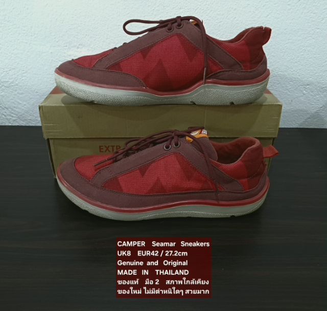 CAMPER Seamar Sneakers, Unisex 8UK 42EU(27.2cm) Original ของแท้ มือ 2 สภาพใกล้เคียงของใหม่, รองเท้า CAMPER ผ้าแต่งด้วยหนังแท้ พื้นเต็มสวยมาก รูปที่ 15
